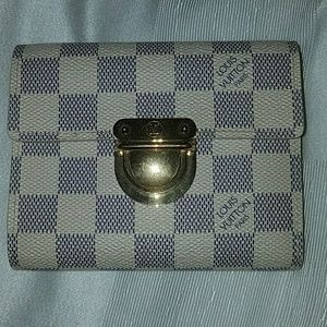 Louis Vuitton trifold wallet in Damier Azur canvas